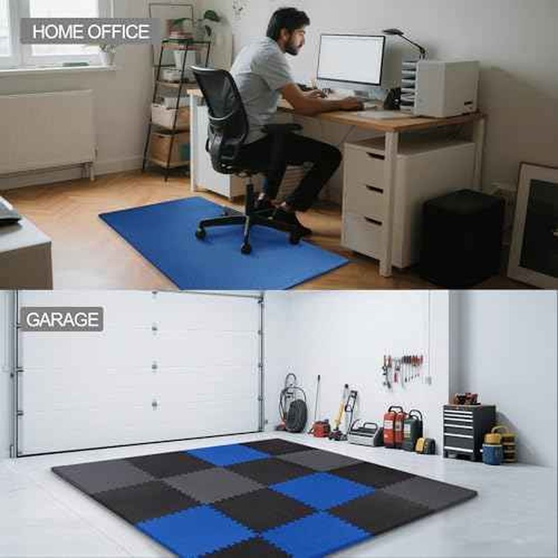 Fitvids Puzzle Exercise Gym Flooring Mat, 1/2" Thick High-Density EVA Interlocking Tiles Workout Mat for Home Gym, Fitness Equipment, MMA, Gymnastics, 36-Piece Shock-Absorbing Exercise Mat (144 Sq Ft)