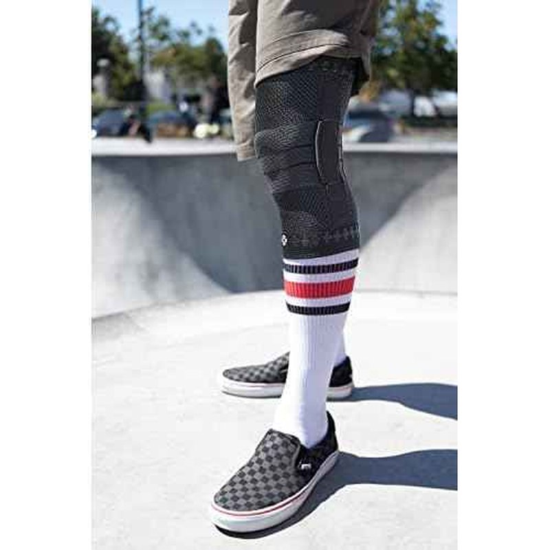 Old Bones Therapy Knee Brace with Hinges | Knitted Compression Knee Sleeve with Hinges | Perfect for Sports, Stability and Protection (Large, Black - 1 Pack)