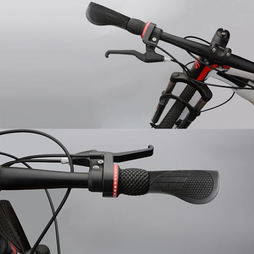 Bike Grips 2PCS 90mm Length Bike Handlebar Grips Short Mini Bicycle Handlebar Grips Two-Color Rubber Ergonomic Design