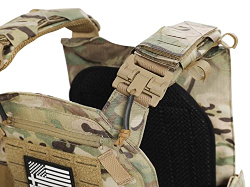 Redemption Tactical Crusader 2.0 Molle Quick Release Buckles Vest with Side Cummerbund Pouches and Triple mag Pouch (Multicam Cordura)