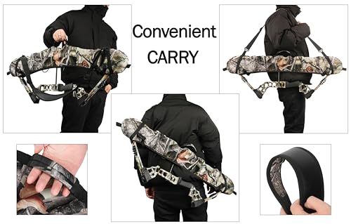 ZSHJGJR Archery Compound Bow Sling String Protector Compound Bow Cams Sling Case Carrying Shoulder Strap Holder Compound Bow Accessories for Outdoor Hunting (Camo-2)