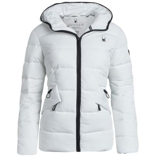 Spyder Women's Puffer Jacket - Water-Resistant Insulated Winter Coat with Cinched Waist - Womens Hooded Quilted Jacket (S-XL)