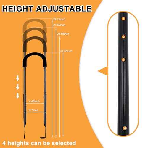 Bike Training Handle - Adjustable Balance Push Bar 22"-29" Height for Kids Learning to Ride - Children Bike Trainer Accessory, 4-Level Safety Handle Attachment