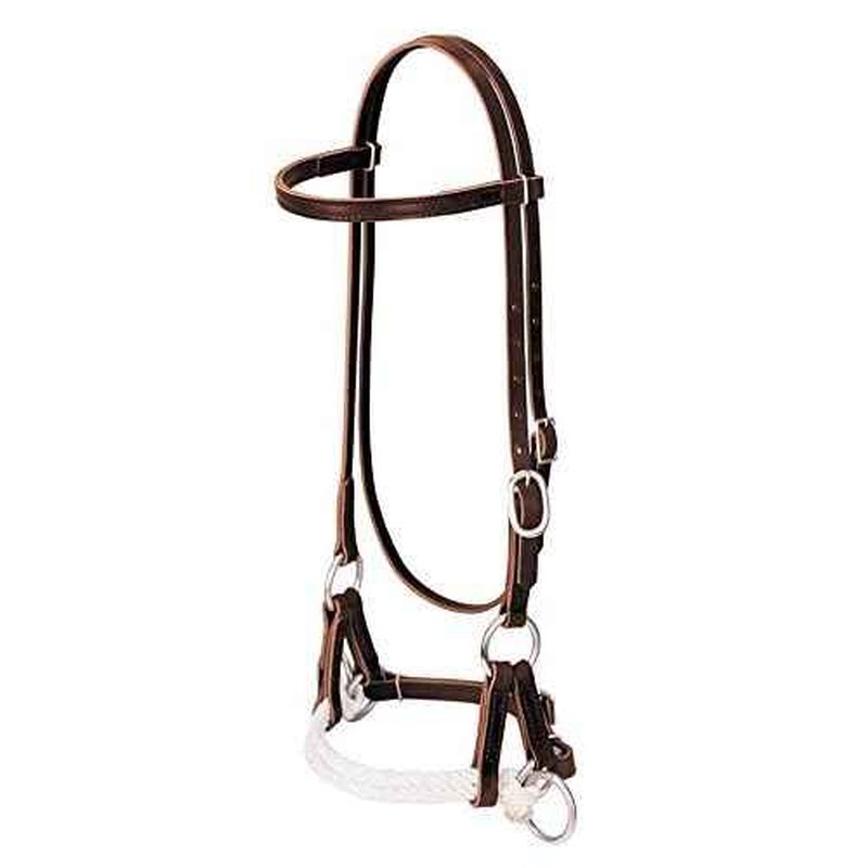 Weaver Leather Deluxe Latigo Leather Side Pull, Double Rope, Burgundy, Average