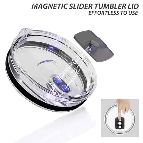 20 oz Tumbler Lid for YETI, Replacement Lid for YETI 20oz Tumbler & 10 oz Lowball, 10 oz Mug, Magnetic Spill Proof Cup Covers with Slide Switch, BPA Free (1 Pack)