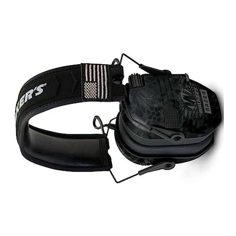 Walkers Razor Patriot Series Hi-Gain Omnidirectional Microphone Adjustable Range Shooting Hunting Hearing Protection Electronic Earmuffs (Kryptek Camo) (2-Pack)