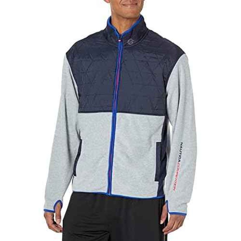 Nautica Mens Competition Sustainably Crafted Full-zip Mock-neck Jacket