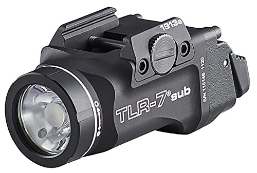 Streamlight 69402 TLR-7 Sub 500-Lumen Tactical Weapon Light Designed Exclusively and Solely for Select 1913 Railed Short Subcompact Handguns, Includes Mounting Kit with Keys, Black