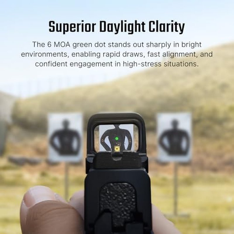 OSIGHT SE 6 MOA Green Dot Sight - Dual Reticle with 2 MOA Dot & 32 MOA Circle for Precision Shooting