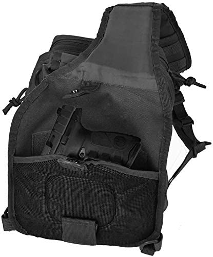 REEBOW GEAR Tactical Sling Backpack Rover Shoulder Sling Pack (Black)