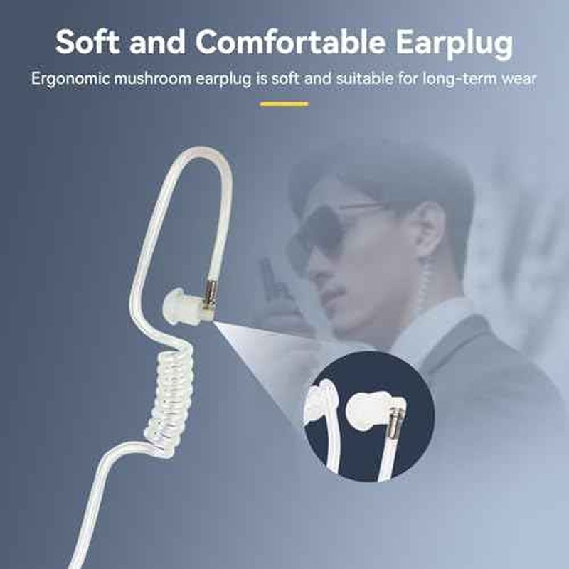 Retevis Acoustic Tube Earpiece for Motorola Walkie Talkies, Compatible with Motorola CP185 CP200 CP200d GP300 GP2000 MAG ONE A10 Walkie Talkies, Two Way Radio Headset with Big PTT Button(10 Pack)