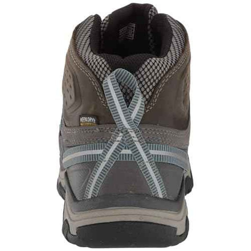 KEEN Women's Targhee 3 Mid Height Waterproof Hiking Boots, Magnet/Atlantic Blue, 5 Wide