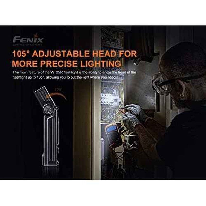 Fenix WT25R 1000 Lumen Rechargeable Handheld Worklight Magnetic Pivoting Flashlight with Organizer