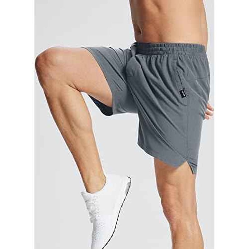 baleaf Men's 5'' Running Shorts Quick Dry Lightweight Unlined 2 Zipper Pockets Workout Gym