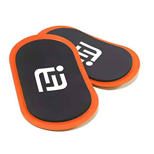 metaball Gliding Discs Core Sliders(Curved Arc) Smooth Use On Carpet Floor Exercise Sliders Equipment. Compact Core Gliders for Home Gym - Fitness Equipment & Full-Body Workout Accessories (Orange)