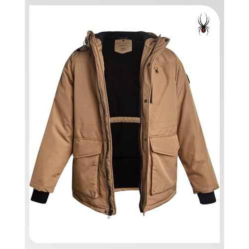 Spyder Mens Winter Coats - Polar Fleece Jacket Parka Down Winter Coat Wind Resistant Waterproof Hooded Jackets for Men