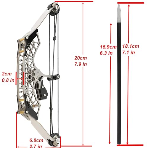 6"-9.5" Mini Compound Bow and Arrows Set for Archery Target Shooting Small Hunting Games Pocket Bow Survival Bow Gift LTH/RTH (7.9" Bow Set)