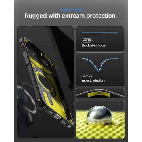 Spigen for iPhone Air Case, Tough Armor T MagFit [Camera Control Button] [Compatible with Magsafe] - Black