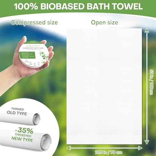 Compressed Towel Tablets Disposable Bath Towels for Travel, 55.1 x 27.5 inch Large Face Cloths Compact Reusable Body Washcloths for Hotel Bathroom Camping Beach Swimming Vacation(5 Pack Green)