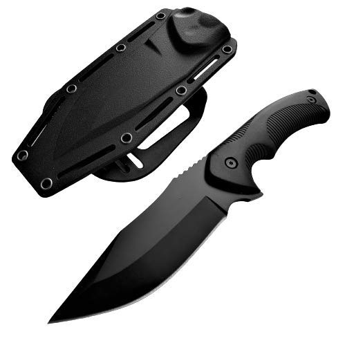 Tactical Knife Hunting Knife Survival Knife 9" Full Tang Fixed Blade Knives Camping Accessories Camping Gear Survival Kit Survival Gear And Equipment Tactical Gear 80213 (Black)