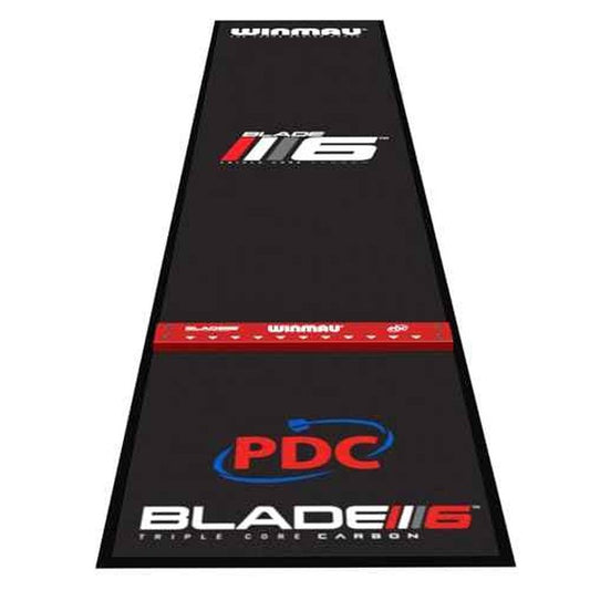 Winmau Darts Mat - Pro Zone Precision Blade 6 Soft Feel Dart Mat with Raised Integrated Oche Line for Steel Tip - Floor Mat Protection for Dart Board