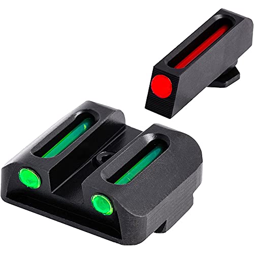 TruGlo Fiber Optic Handgun Glock Pistol Laser Sight Accessories with TRIDOT Aiming System, Front and Rear Sights for Glock 17, Glock 17L, and More