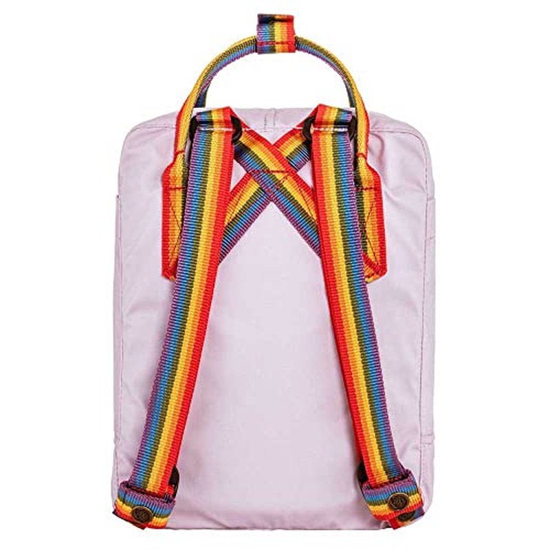 Fj?llr?ven K?nken Rainbow Mini Backpack for Men, and Women - Durable Fabric with Adjustable Shoulder Straps, and Lightweight Backpack Pastel Lavender/Rainbow One Size One Size
