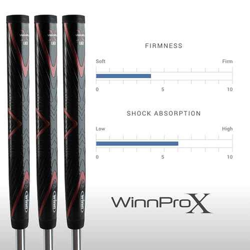 Winn Pro X 1.18 Putter Grip (Midsize, Black/Red), Pro X 1.18 WPX18-BK