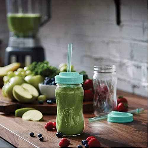 Ball 1440016024 Sip Straw Contoured Jar, 16 Oz (Pack of 2)
