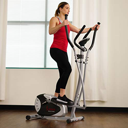 Sunny Health & Fitness Legacy Stepping Elliptical Machine, Total Body Cross Trainer with Hyper-Quiet Magnetic Belt Drive, Low Impact Exercise Equipment SF-E905