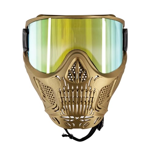 HK Army HSTL Skull Paintball Goggle/Airsoft Mask (Metallic Gold, Gold)