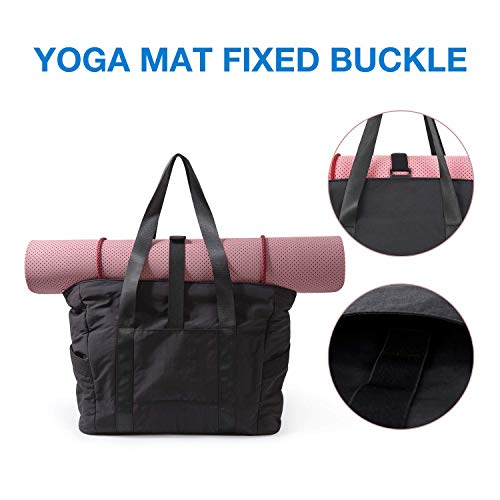 BAGSMART Tote Bag for Women with Zipper, Gym Tote with Compartments, Laptop Work Tote Nurse Dance Yoga Bag for Sport, Travel