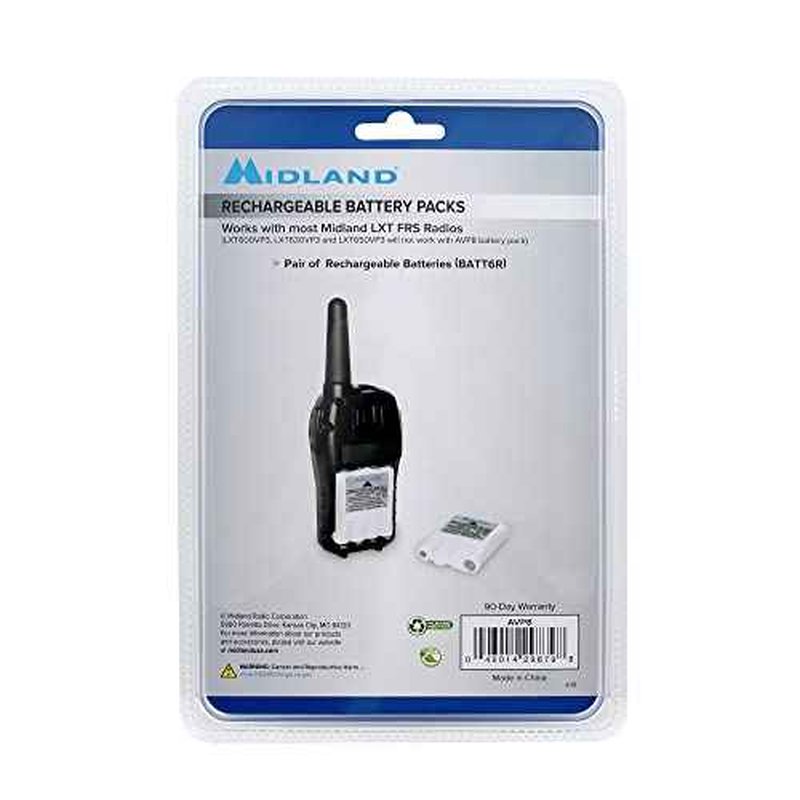 Midland AVP8 NiMH Rechargeable Battery Packs for CXT and LXT Series Radios - 6-Pack