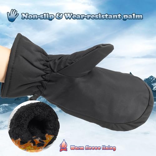 Ski-Gloves for Men Women, Winter Warm Mittens Water-Repellent Windproof for Cold Weather, Snowboarding, Driving