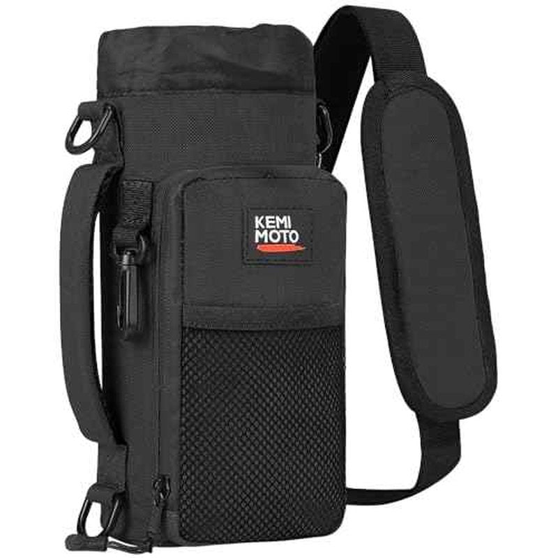 KEMIMOTO Water Bottle Holder Bag, Water Bottle Carrier with Adjustable Shoulder Strap, Water Bottle Pouch Holder for Hiking, Camping, Fishing, Compatible with YETI STANLEY SLM 32 oz, 40 oz, 64 oz