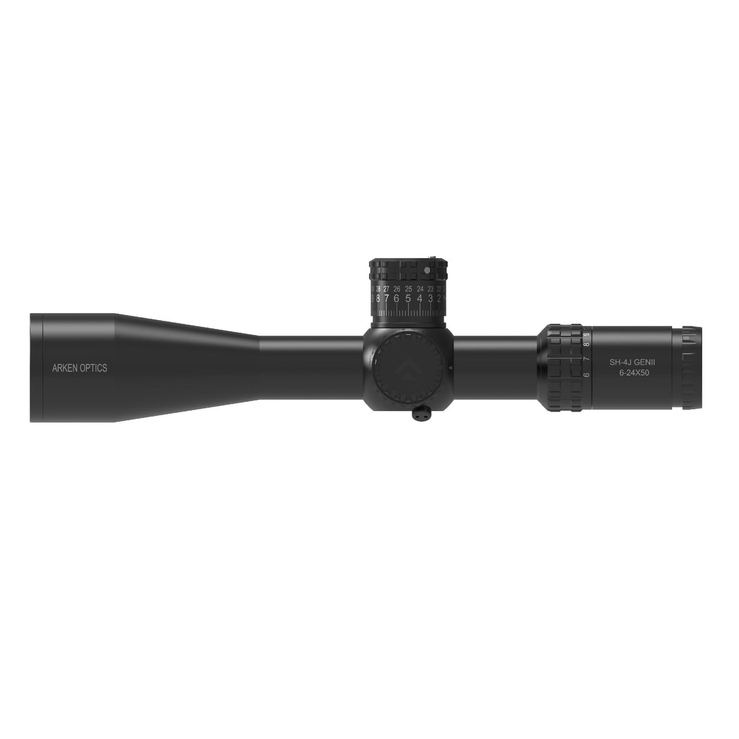 Arken Optics SH4J 6-24X50 Rifle Scope FFP MOA VPR Illuminated Reticle with Zero Stop - 34mm Tube