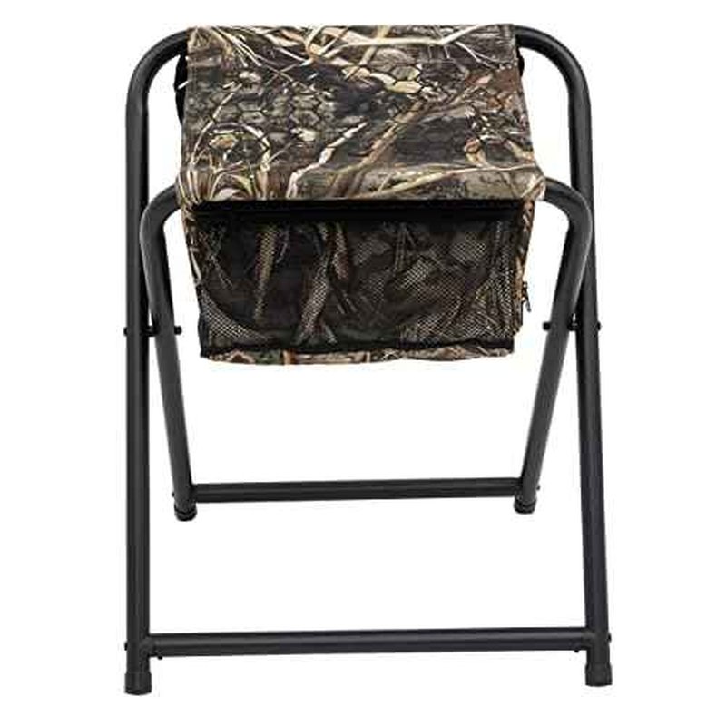 Browning SteadyReady Hunting Chair - Compact and Foldable Steel Frame Stool with Exra-Wide Angled Anti-Slip Seat and Realtree Max-7 Camo Pattern