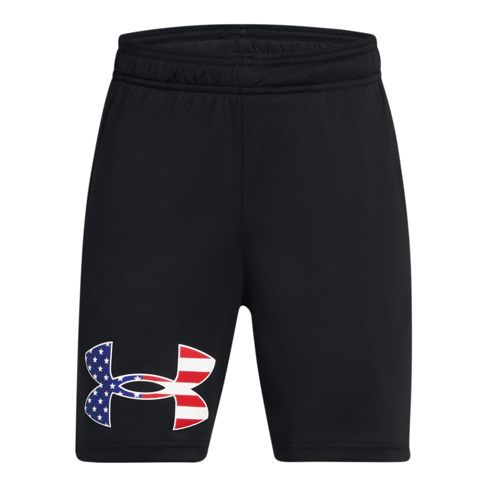 Under Armour Boys Freedom Tech Shorts, (001) Black / / White, X-Small