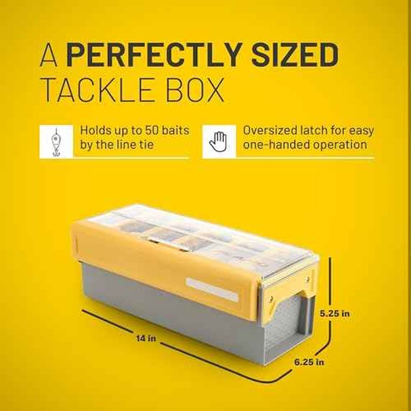 Plano EDGE Frog Bait Utility Box, Gray/Yellow, Holds Up to 50 Individual Frog Baits, Tackle Accessory Storage, Waterproof and Rust-Resistant Bait Storage Container