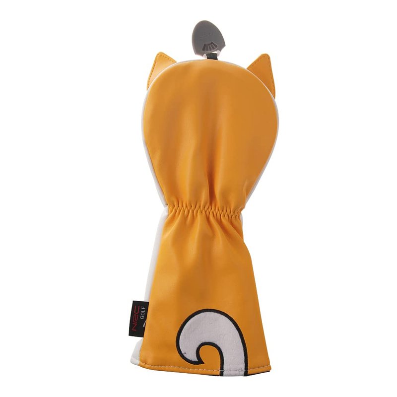 GOOACTION Golf Club Head Cover with Akita Dog Creative Cartoon Animal Pattern Synthetic Leather Yellow Golf Clubs Headcovers (B-Fairway Wood)