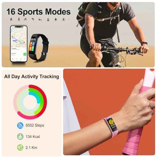 Fitness Tracker with Step/Distance/Calories Counter, Activity Tracker with Heart Rate Monitor, Slim Style Watch IP68 Waterproof, Sleep Monitor Tracker, Pedometer Watch for Women Men
