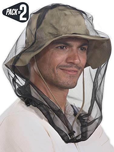 Bug Head Net Mesh - Bug Face Netting for Hats - Insect Net Mask Cover from Gnats, No-See-Ums & Midges with Extra Fine Fly Screen Holes - Outdoor Protection for Men & Women