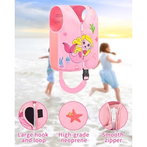 Kids Swim Vest, Toddler Swim Jacket for 20-30-50lbs Boys Girls, Toddler Floaties with Adjustable Safety Strap for Pool, Beach, Boating, Learn to Swim