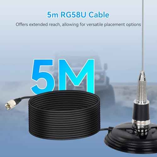 Retevis GMRS Antenna, NMO Antenna, 32-inch 462-467Mhz, Spring Magnetic Base with 16ft RG-58U Coaxial Cable,for Retevis RT97 RA86,Compatible with Midland MXT275 Cobra GMRS Radio(1Pack)