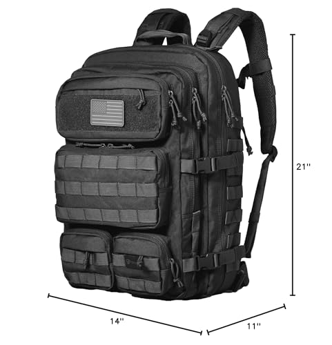 Falko Tactical Backpack 50L, 2.4x Stronger, Military Backpack, Heavy Duty Molle Large Backpack, Work, Outdoors