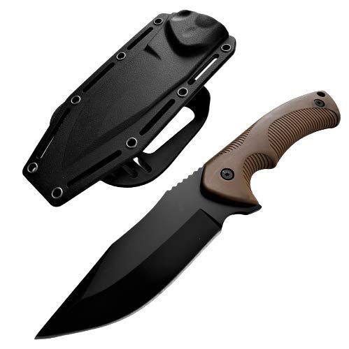 Tactical Knife Hunting Knife Survival Knife 9" Full Tang Fixed Blade Knives Camping Accessories Camping Gear Survival Kit Survival Gear And Equipment Tactical Gear 80213 (Coyote Brown)