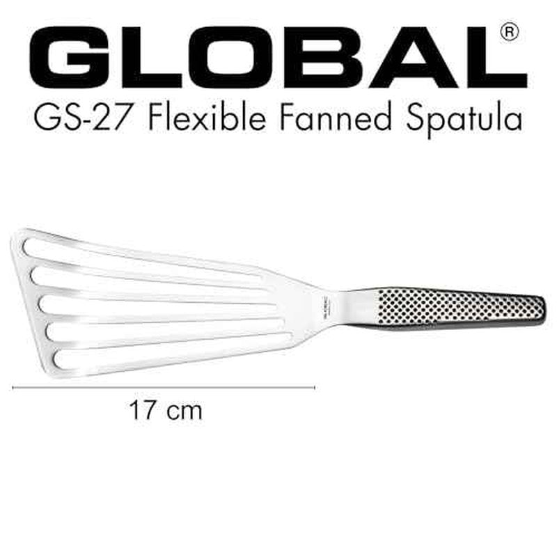 Global Fish Spatula, Rust Resistant Stainless Steel, Angled Slotted Turner, GS-27
