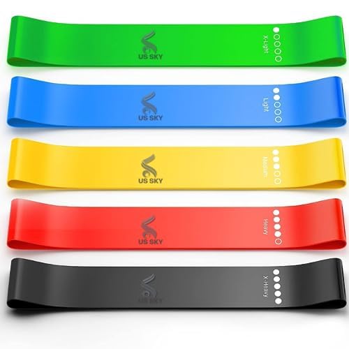 Resistance Loop Exercise Band | Set of 5 Workout Bands Best for Legs Training,Therapy Bands for Strength Training/Pilates,Rehab, Yoga Home Fitness | Exercise Band for Girls, Set of 5