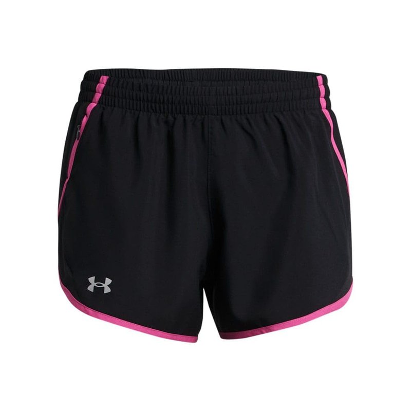 Under Armour Fly By Shorts Black/Astro Pink/Reflective LG (US 12-14)