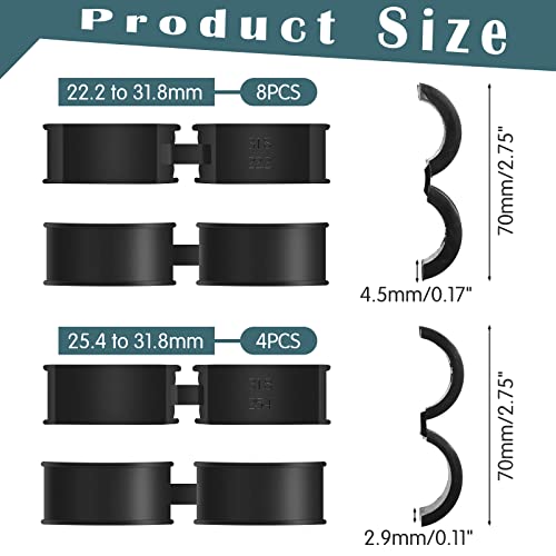 12 Pcs Bicycle Handlebar Shim Rubber Gasket 22.2/25.4 mm to 31.8 mm Bike Handlebar Shim Spacer Reliable Lightweight Non Slip Handle Grip Adapter Stem Reducer